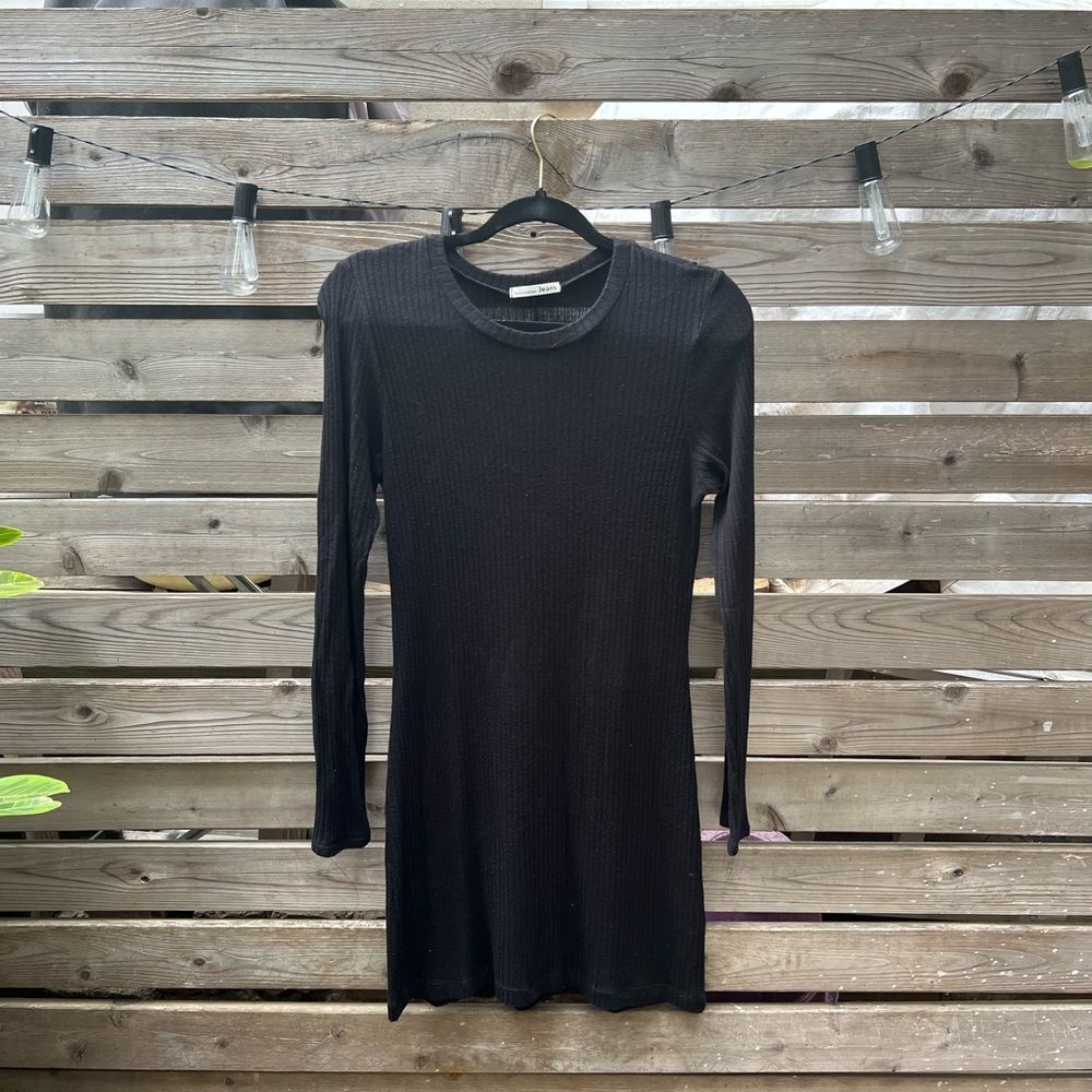 Reformation Ribbed black Bodycon Dress - Est Sz Large